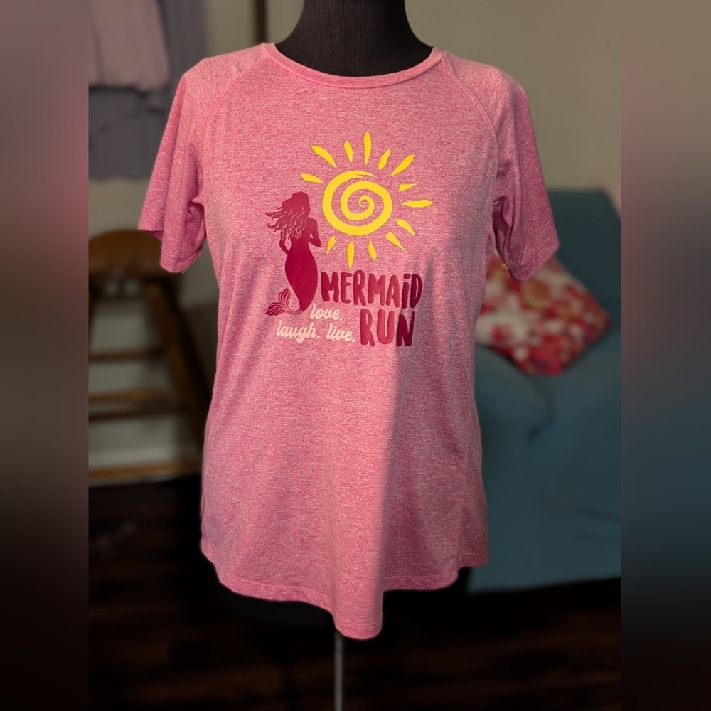 NWOT "Mermaid Run Love. Laugh. Live." Workout Tee